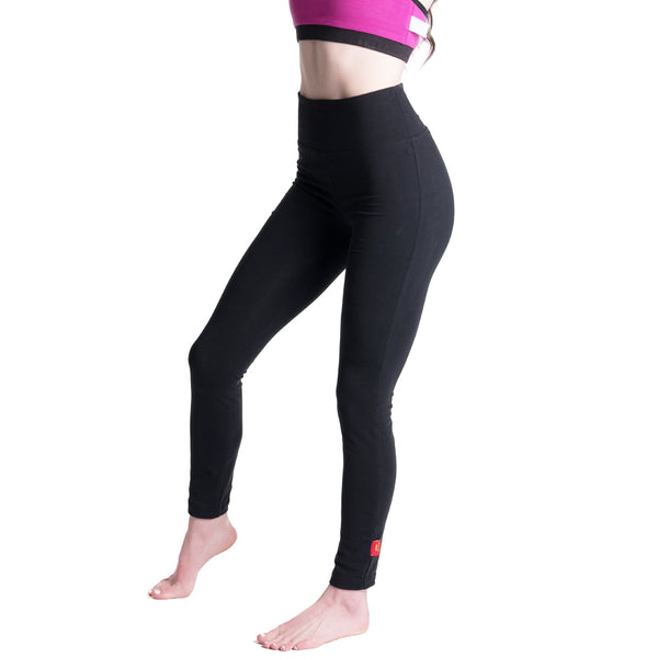 Proyog Womens Panel Yoga Leggings with Pockets Organic Cotton High Waist  Tights (India Ink Black, L) : : Clothing & Accessories