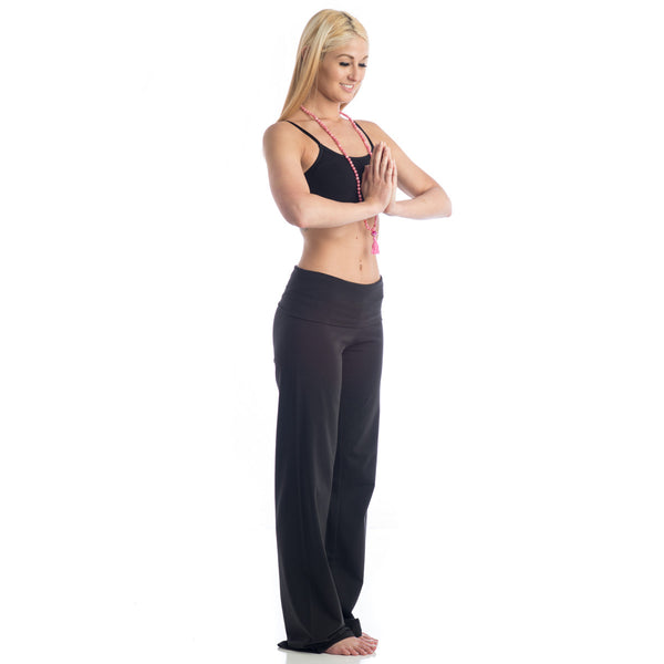 Wisdom Fold Over Yoga Pants - Teal