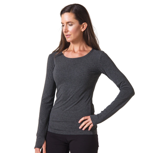 Strength Bamboo Long Sleeve T-shirt - Heather Gray – Beckons Inspired ...